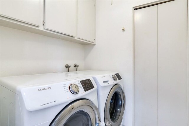 2444 Paseo Circulo, Tustin, CA 92782 - laundry area with washer and clothes dryer and cabinet space