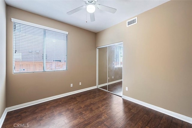 39766 Pinedale Way, Murrieta, CA 92562 - unfurnished bedroom featuring wood finished floors, a closet, and ceiling fan