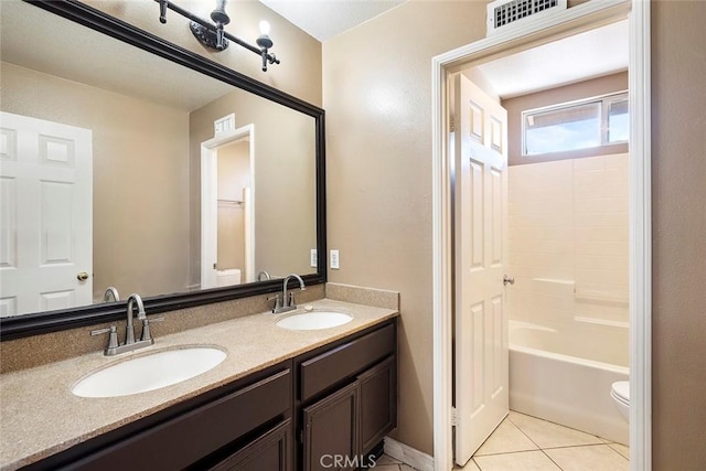 39766 Pinedale Way, Murrieta, CA 92562 - full bath with double vanity, tile patterned flooring, and  shower combination