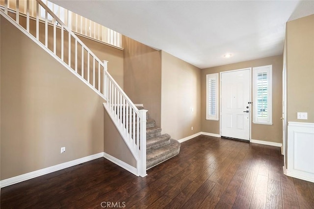 39766 Pinedale Way, Murrieta, CA 92562 - entryway featuring stairway and hardwood / wood-style flooring