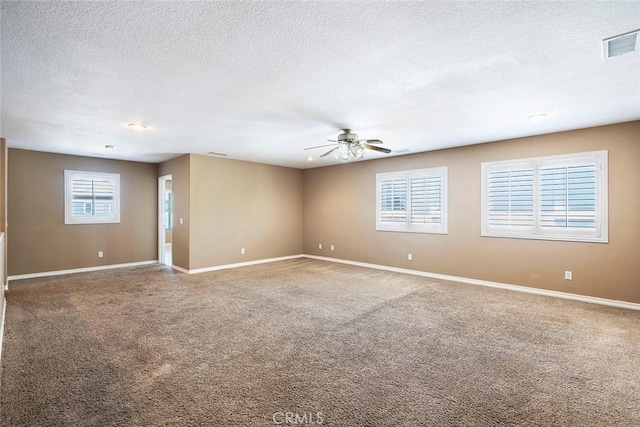 39766 Pinedale Way, Murrieta, CA 92562 - empty room featuring a ceiling fan, a textured ceiling, and carpet flooring