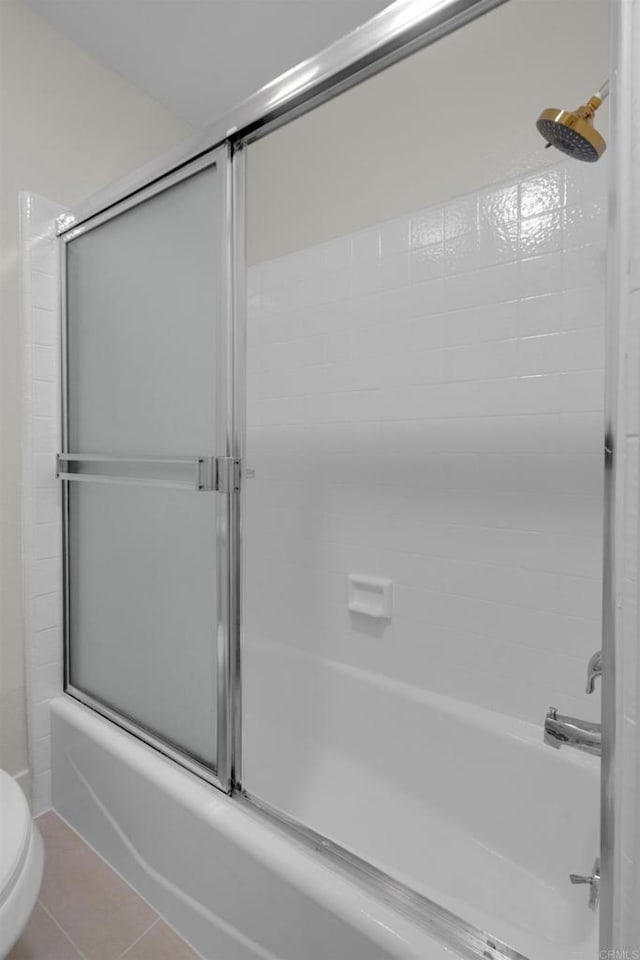 22 Seaview Dr S, Rolling Hills Estates, CA 90274 - bathroom with shower / bath combination with glass door, toilet, and tile patterned flooring