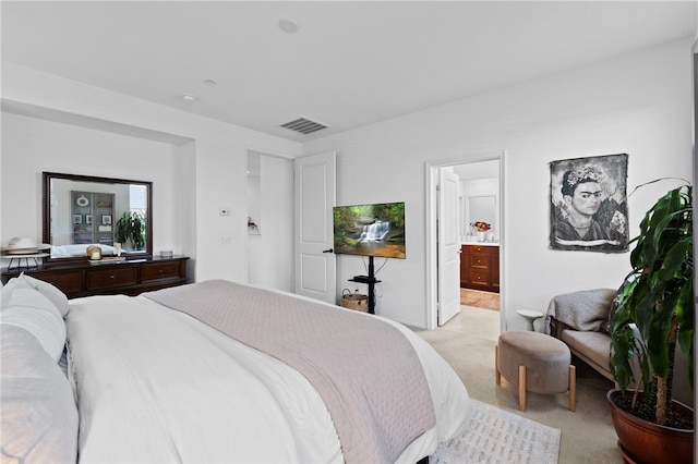 2851 Menorca Cir, Corona, CA 92881 - bedroom featuring light carpet and ensuite bath