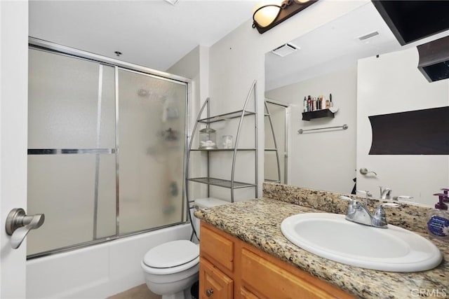4401 Sepulveda Blvd Unit 112, Sherman Oaks, CA 91403 - full bathroom with vanity, toilet, and shower / bath combination with glass door