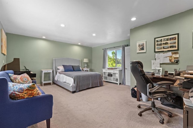 2528 Windmill View Rd, El Cajon, CA 92020 - bedroom with recessed lighting, an office area, and carpet flooring