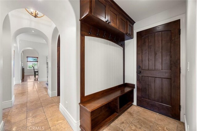 21925 Heatheridge Dr, Yorba Linda, CA 92887 - mudroom with arched walkways and baseboards