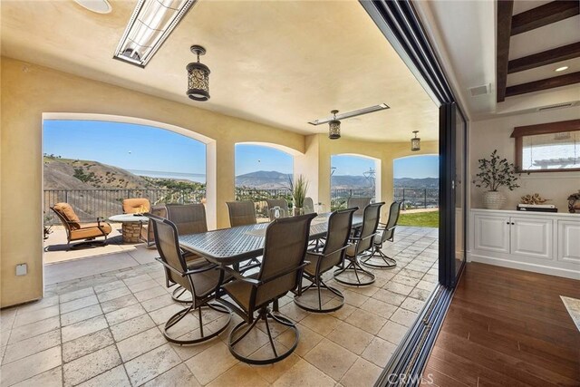 21925 Heatheridge Dr, Yorba Linda, CA 92887 - view of patio featuring a mountain view and outdoor dining area