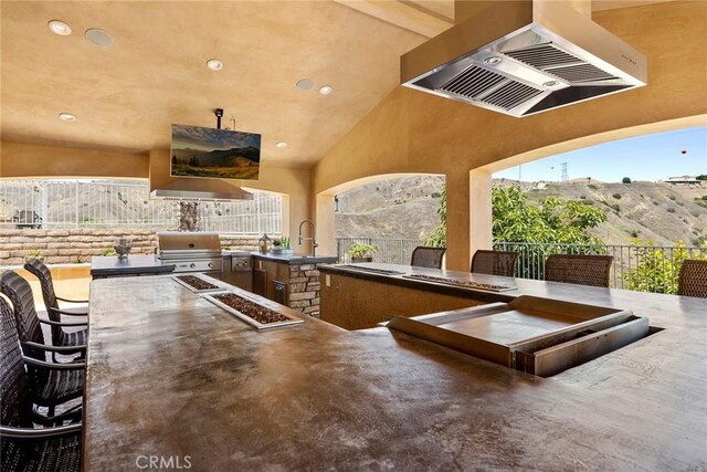 21925 Heatheridge Dr, Yorba Linda, CA 92887 - view of patio / terrace featuring a mountain view and a sink