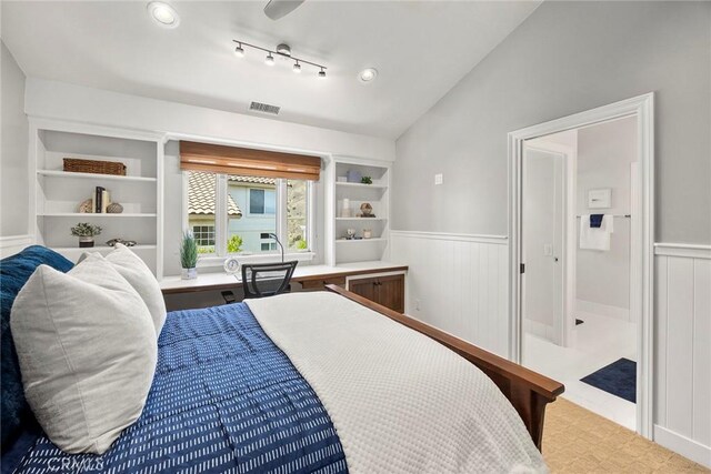 21925 Heatheridge Dr, Yorba Linda, CA 92887 - bedroom featuring wainscoting and lofted ceiling