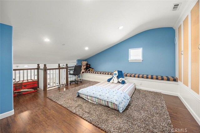 21925 Heatheridge Dr, Yorba Linda, CA 92887 - bedroom with lofted ceiling, wood finished floors, recessed lighting, and baseboards