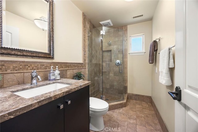 21925 Heatheridge Dr, Yorba Linda, CA 92887 - full bath featuring toilet, vanity, a shower stall, and baseboards