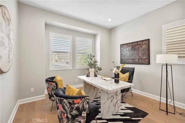 370 Sawbuck, Irvine, CA 92618 - home office featuring wood finished floors, baseboards, and recessed lighting