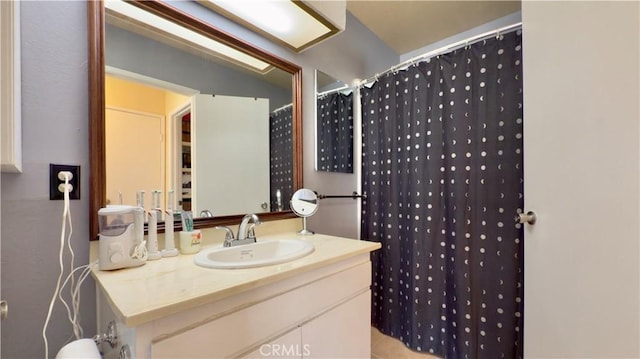 8601 Burnet Ave Unit D, North Hills, CA 91343 - full bath with vanity and a shower with shower curtain