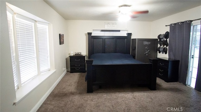 6384 E Lowe Ave, Fresno, CA 93727 - carpeted bedroom featuring baseboards and a ceiling fan