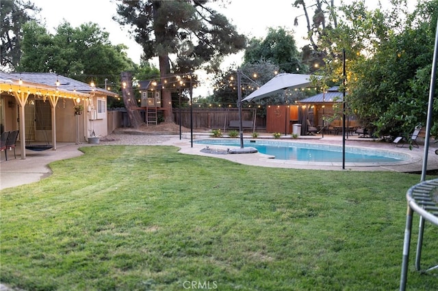 6384 E Lowe Ave, Fresno, CA 93727 - view of swimming pool with a patio area