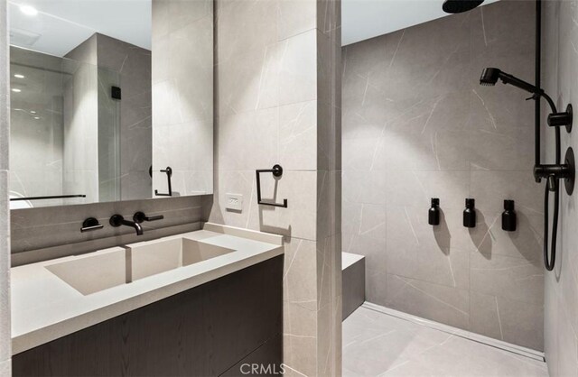 15 Torrey Pines Ln, Newport Beach, CA 92660 - full bath with walk in shower, vanity, and tile walls
