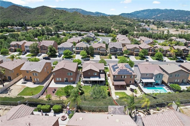 33184 Puffin St, Temecula, CA 92592 - aerial perspective of suburban area featuring a mountainous background and a pool