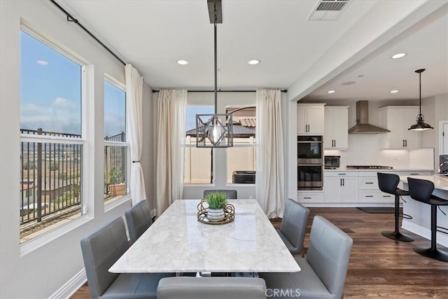 11313 Atlas Ct, Corona, CA 92883 - dining room featuring dark wood-type flooring and recessed lighting