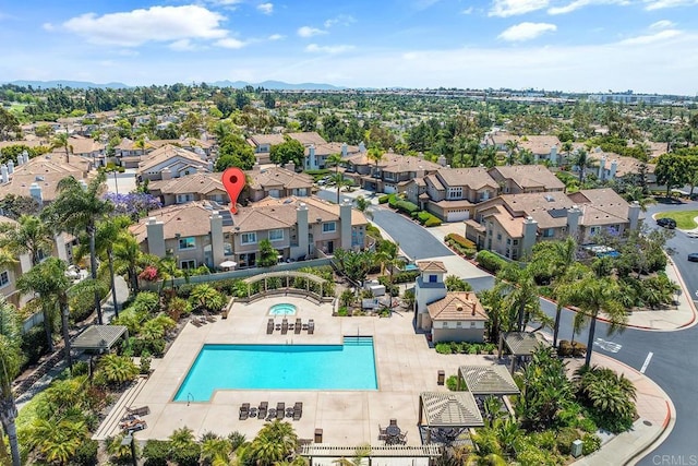 4610 Los Alamos Way Unit C, Oceanside, CA 92057 - aerial perspective of suburban area with a pool area