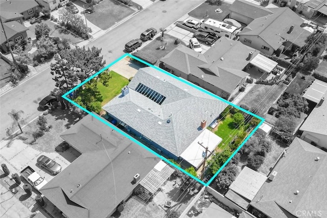 344 E Reed St, Covina, CA 91723 - aerial view of residential area with property parcel outlined
