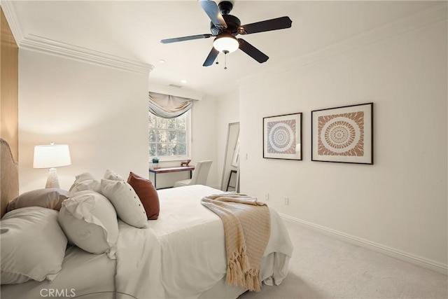 755 Carriage House Dr, Arcadia, CA 91006 - bedroom with crown molding, baseboards, carpet floors, and ceiling fan
