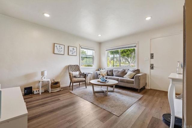 102733 3rd St, Encinitas, CA 92024 - living area with light wood-style flooring, recessed lighting, and baseboards