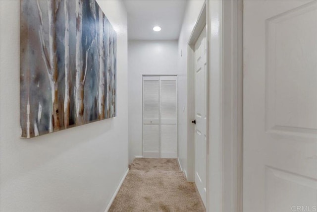 31210 Strawberry Tree Ln Unit 52, Temecula, CA 92592 - corridor with carpet, baseboards, and recessed lighting