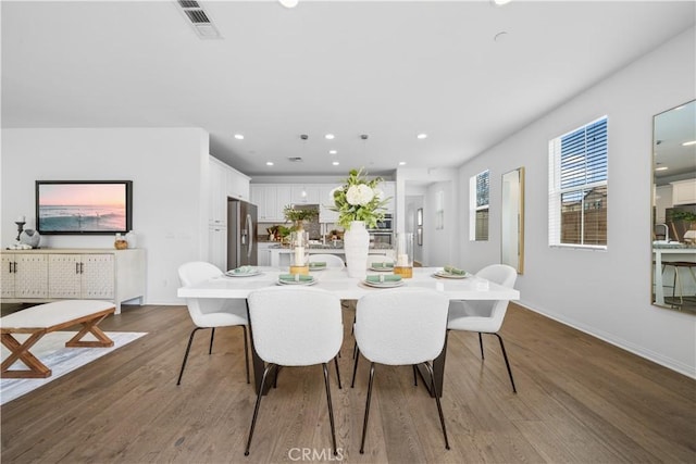 333 Calle Elegante, Lake Forest, CA 92630 - dining room with wood finished floors, recessed lighting, and baseboards