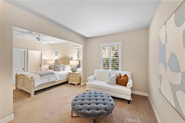 21 Corte Lomas Verdes, San Clemente, CA 92673 - bedroom featuring baseboards, light carpet, and ceiling fan