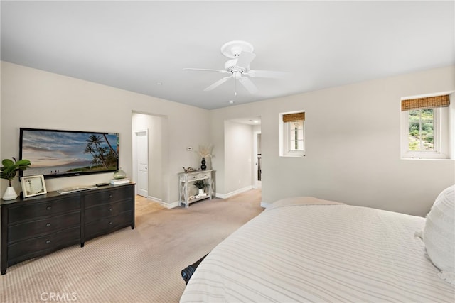 21 Corte Lomas Verdes, San Clemente, CA 92673 - bedroom featuring light colored carpet, baseboards, and a ceiling fan
