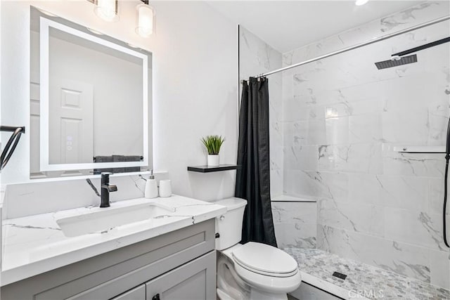 509 N Hillford Ave, Compton, CA 90220 - bathroom featuring toilet, vanity, and tiled shower