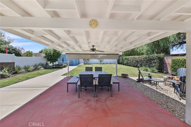 15403 Domart Ave, Norwalk, CA 90650 - view of patio with outdoor dining area and ceiling fan