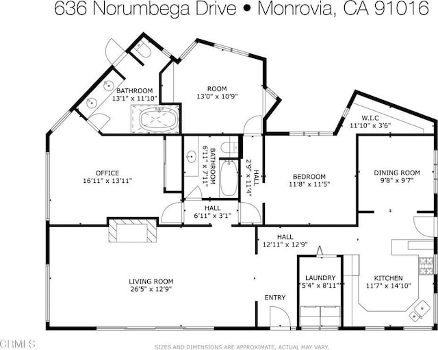633 Norumbega Dr, Monrovia, CA 91016 - view of room layout