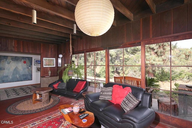 633 Norumbega Dr, Monrovia, CA 91016 - sunroom featuring beam ceiling