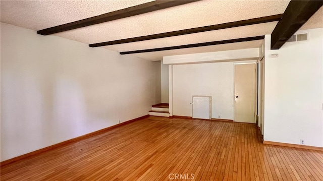 445 W Duarte Rd Unit 5, Arcadia, CA 91007 - unfurnished room featuring beamed ceiling, hardwood / wood-style flooring, and a textured ceiling