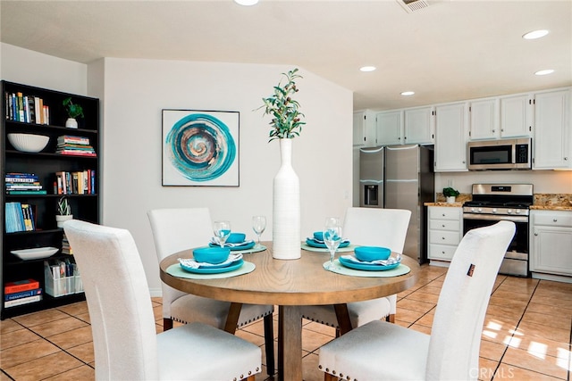382 Settlers Rd, Upland, CA 91786 - dining area with light tile patterned flooring and recessed lighting