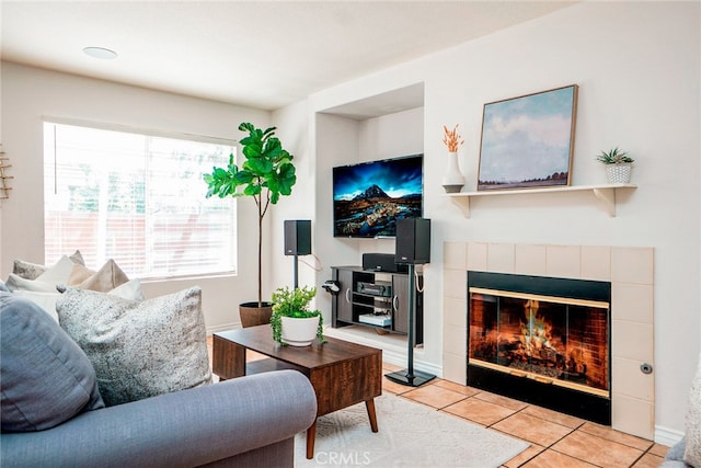 382 Settlers Rd, Upland, CA 91786 - living area with tile patterned floors and a tiled fireplace