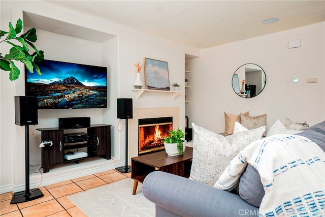382 Settlers Rd, Upland, CA 91786 - living room with a fireplace and tile patterned flooring
