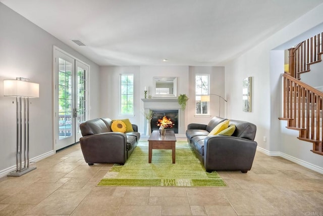 3522 Camino Cereza, Carlsbad, CA 92009 - living room featuring stairs, plenty of natural light, and baseboards