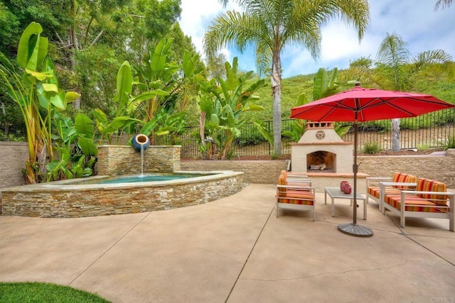 3522 Camino Cereza, Carlsbad, CA 92009 - view of patio with an outdoor fireplace