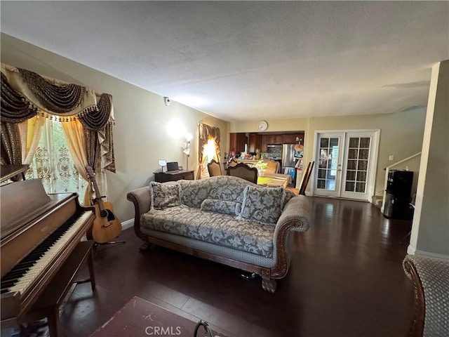 19549 Schoolcraft St, Reseda, CA 91335 - living room featuring baseboards and french doors