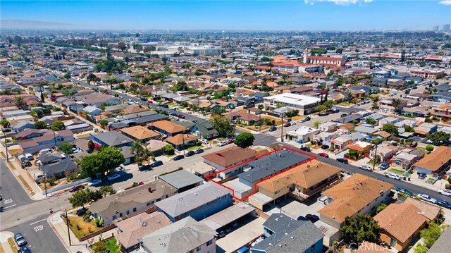 11726 Freeman Ave Unit A, Hawthorne, CA 90250 - aerial overview of property's location with property parcel outlined and nearby suburban area
