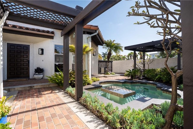 24232 Porto Nuovo, Dana Point, CA 92629 - view of patio / terrace featuring a pool with connected hot tub