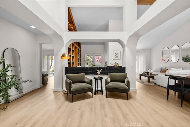 24232 Porto Nuovo, Dana Point, CA 92629 - sitting room featuring a high ceiling, wood finished floors, and baseboards