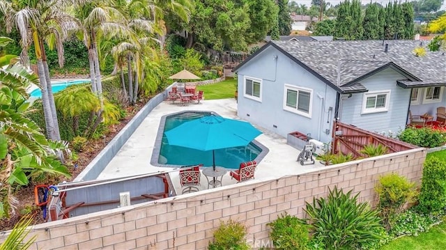 19921 Rambling Rd, Covina, CA 91724 - view of pool featuring a patio area, a fenced backyard, and outdoor dining area