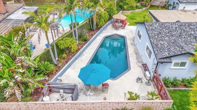 19921 Rambling Rd, Covina, CA 91724 - view of pool featuring outdoor dining area, a fenced backyard, and a patio
