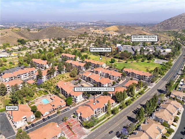 1023 Vista Del Cerro Dr Unit 205, Corona, CA 92879 - aerial view of property's location featuring mountains