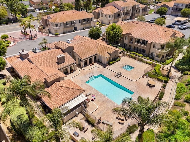 1023 Vista Del Cerro Dr Unit 205, Corona, CA 92879 - aerial view of residential area featuring a pool area