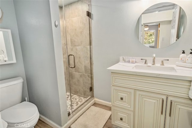 27638 St Bernard Ln, Lake Arrowhead, CA 92352 - full bath featuring vanity and a stall shower