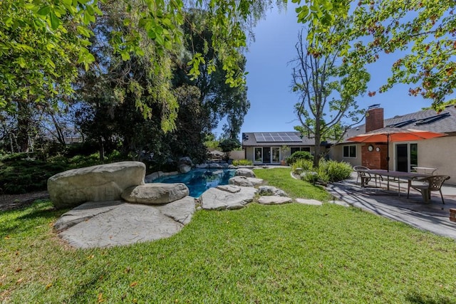 18269 Laurel View Dr, Yorba Linda, CA 92886 - view of green lawn featuring a patio area and an outdoor pool